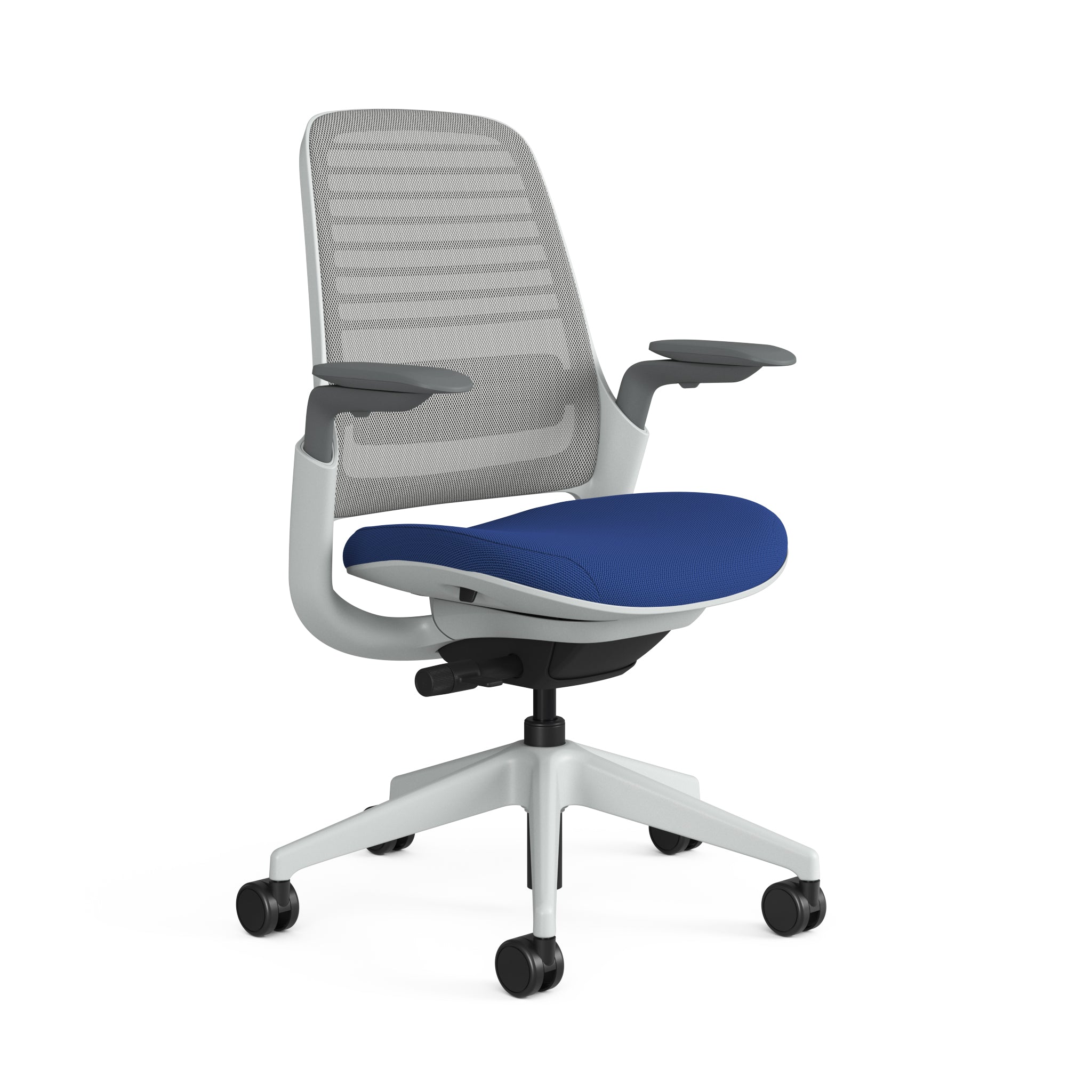 Meshback 3D Microknit Nickel; Seat fabric Cogent Royal Blue; Frame Seagull