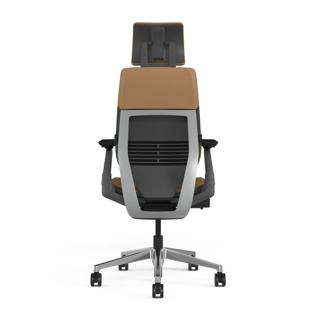 Steelcase Gesture - Ergonomic Office + Gaming Chair - Mocha Montana Leather w/Aluminum Base No headrest - Steelcase Hong Kong