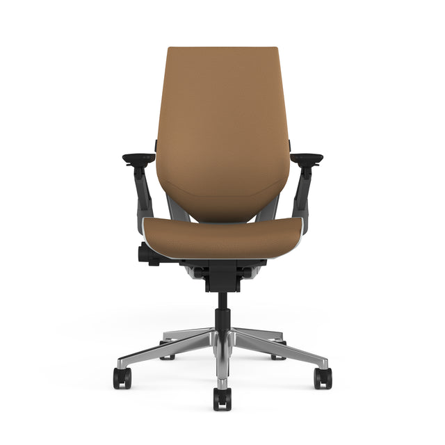 Steelcase Gesture - Ergonomic Office + Gaming Chair - Mocha Montana Leather w/Aluminum Base No headrest - Steelcase Hong Kong