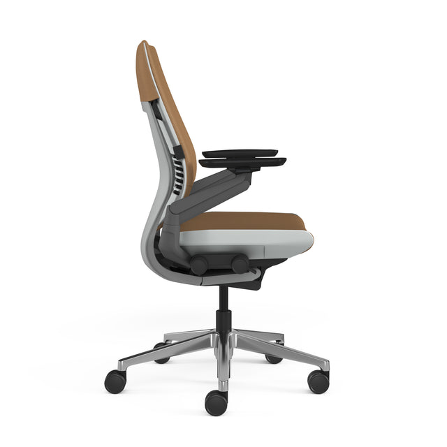 Steelcase Gesture - Ergonomic Office + Gaming Chair - Mocha Montana Leather w/Aluminum Base No headrest - Steelcase Hong Kong