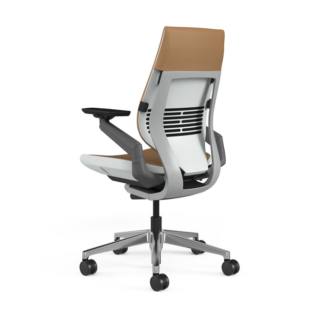 Steelcase Gesture - Ergonomic Office + Gaming Chair - Mocha Montana Leather w/Aluminum Base No headrest - Steelcase Hong Kong