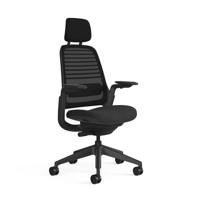 Meshback 3D Microknit Licorice; Seat fabric Otto Charcoal; Frame Black