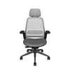 Meshback 3D Microknit Licorice; Seat fabric Otto Charcoal; Frame Black