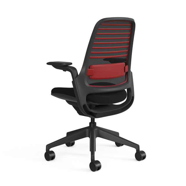 Meshback 3D Microknit Scarlet; Seat Cogent Connect Licorice; Frame Scarlet & Black