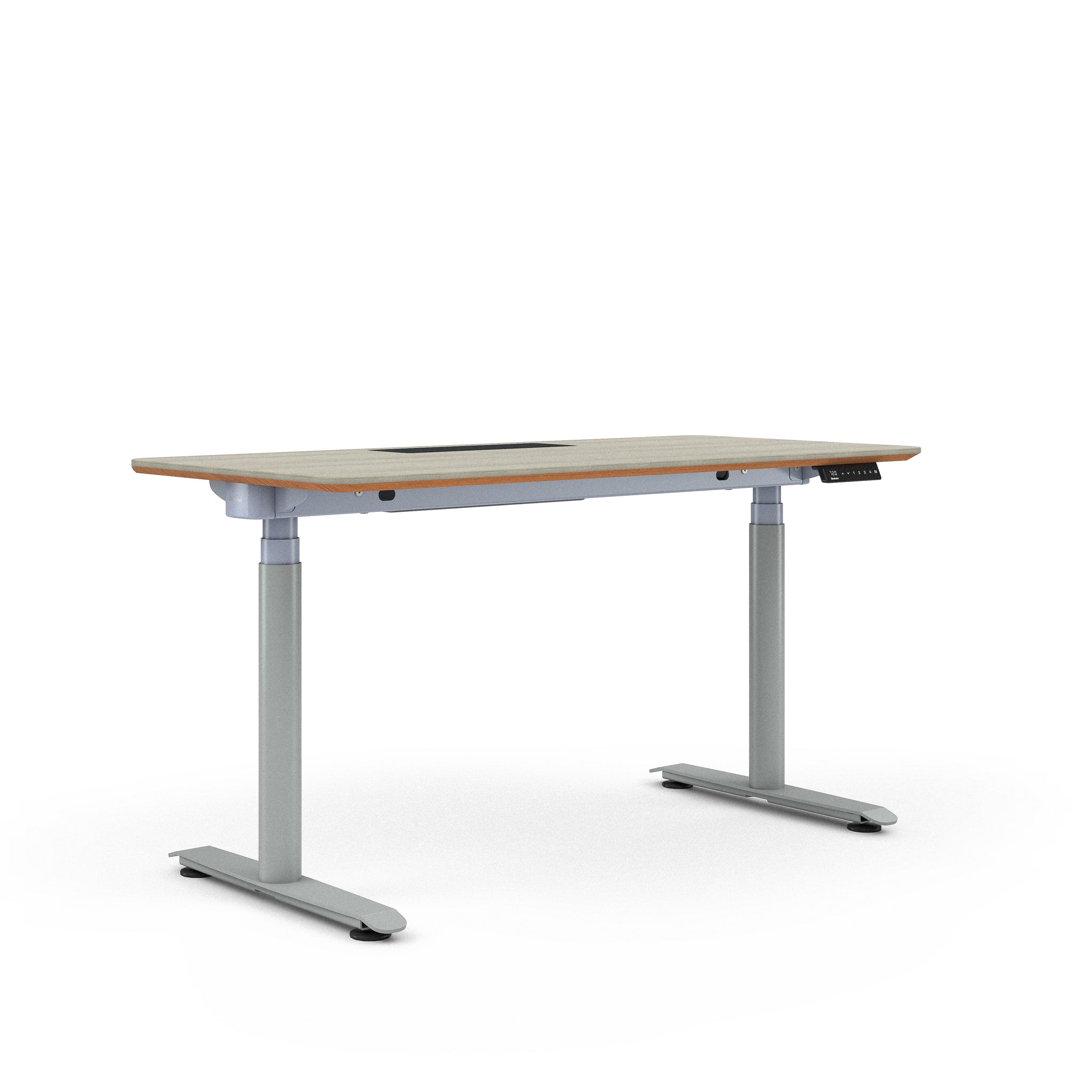 Grey Oak Top with Chamfered Edge; Cloud + Platinum Base