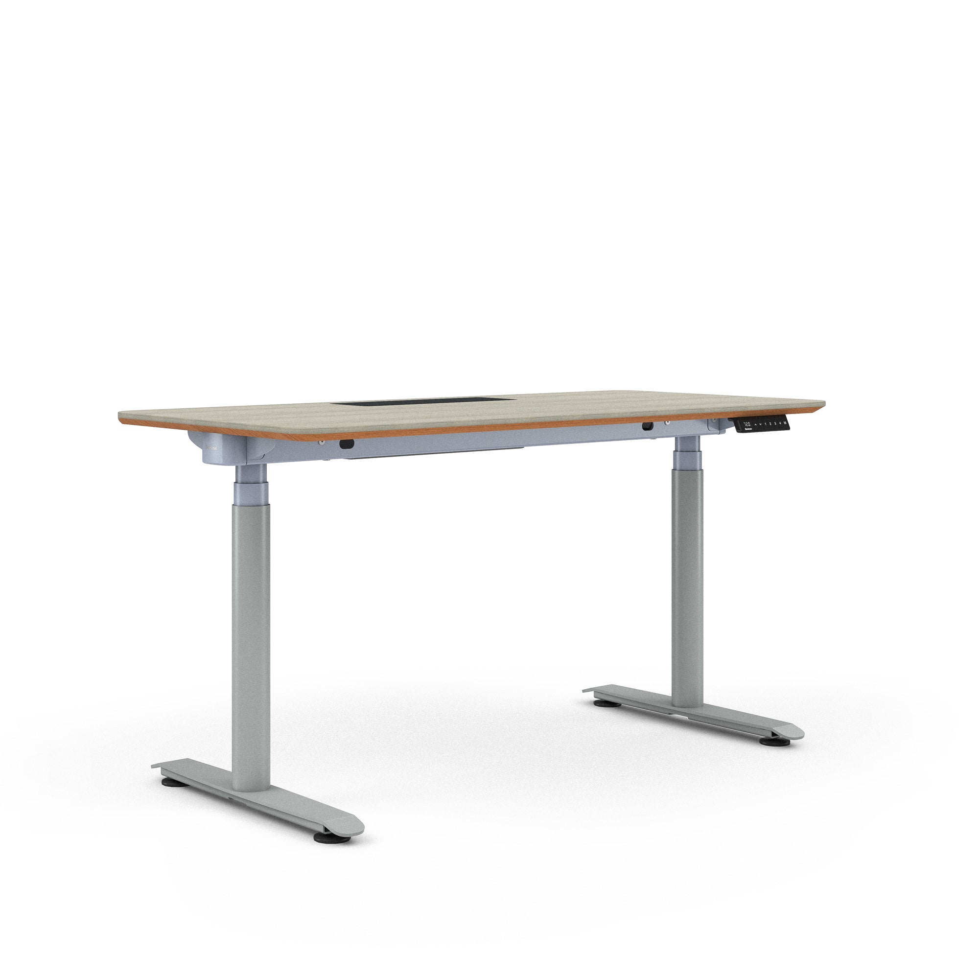 Grey Oak Top with Chamfered Edge; Cloud + Platinum Base