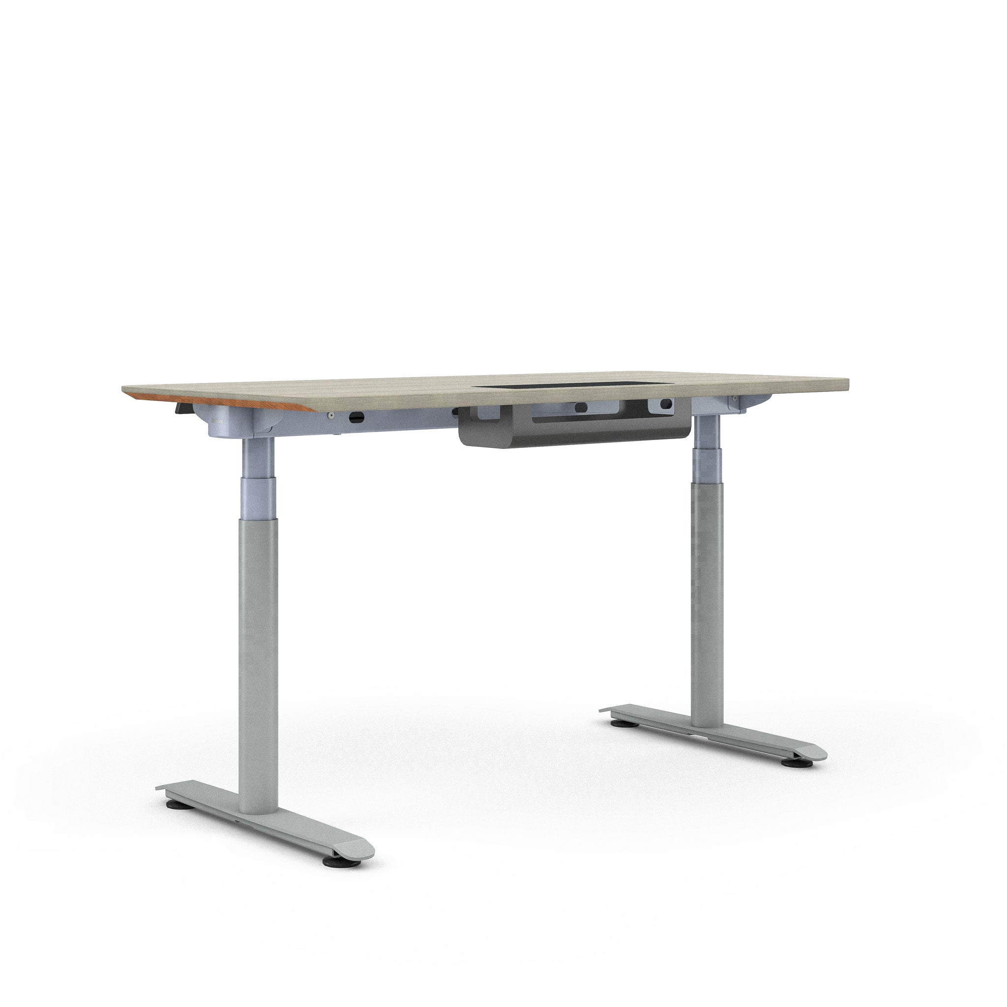 Grey Oak Top with Chamfered Edge; Cloud + Platinum Base