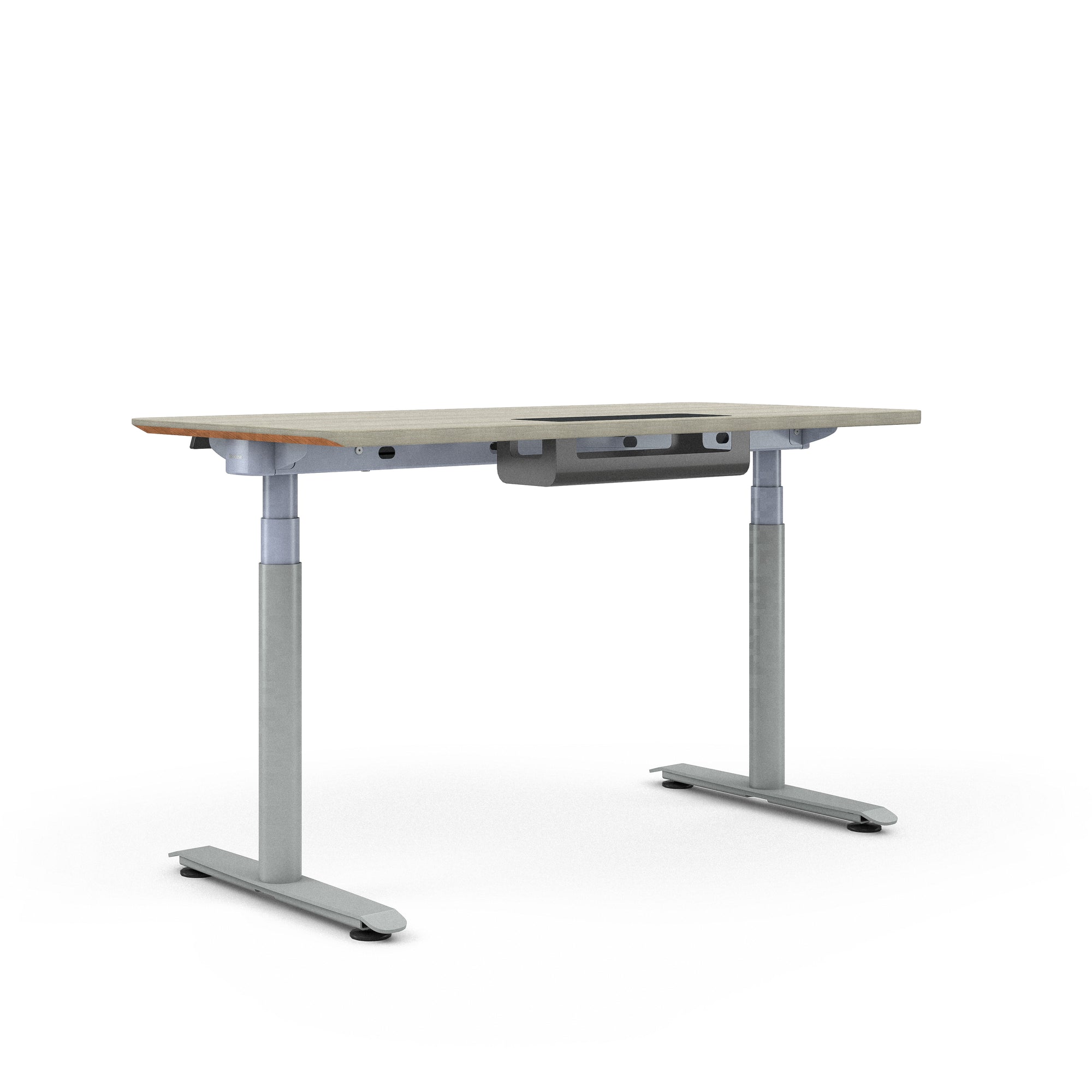 Grey Oak Top with Chamfered Edge; Cloud + Platinum Base