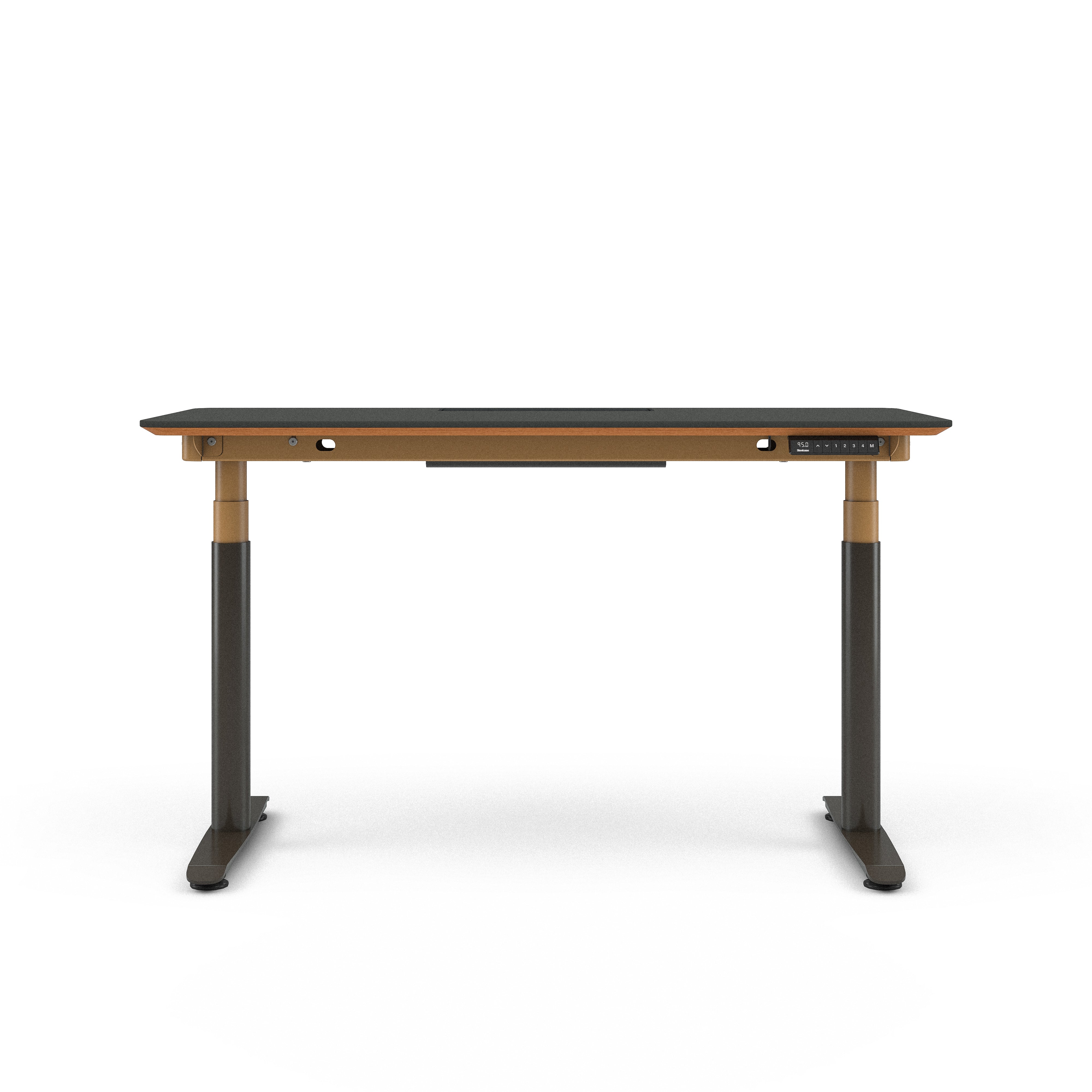 Merle Top with Chamfered Edge; Matte Brass + Night Bronze Base