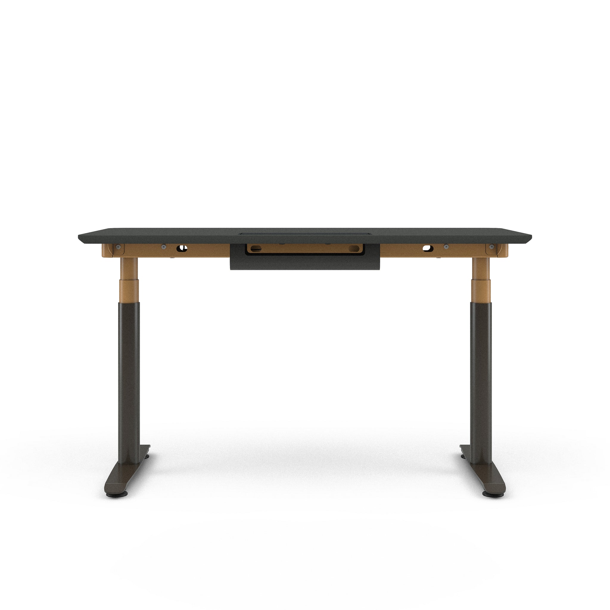 Merle Top with Chamfered Edge; Matte Brass + Night Bronze Base