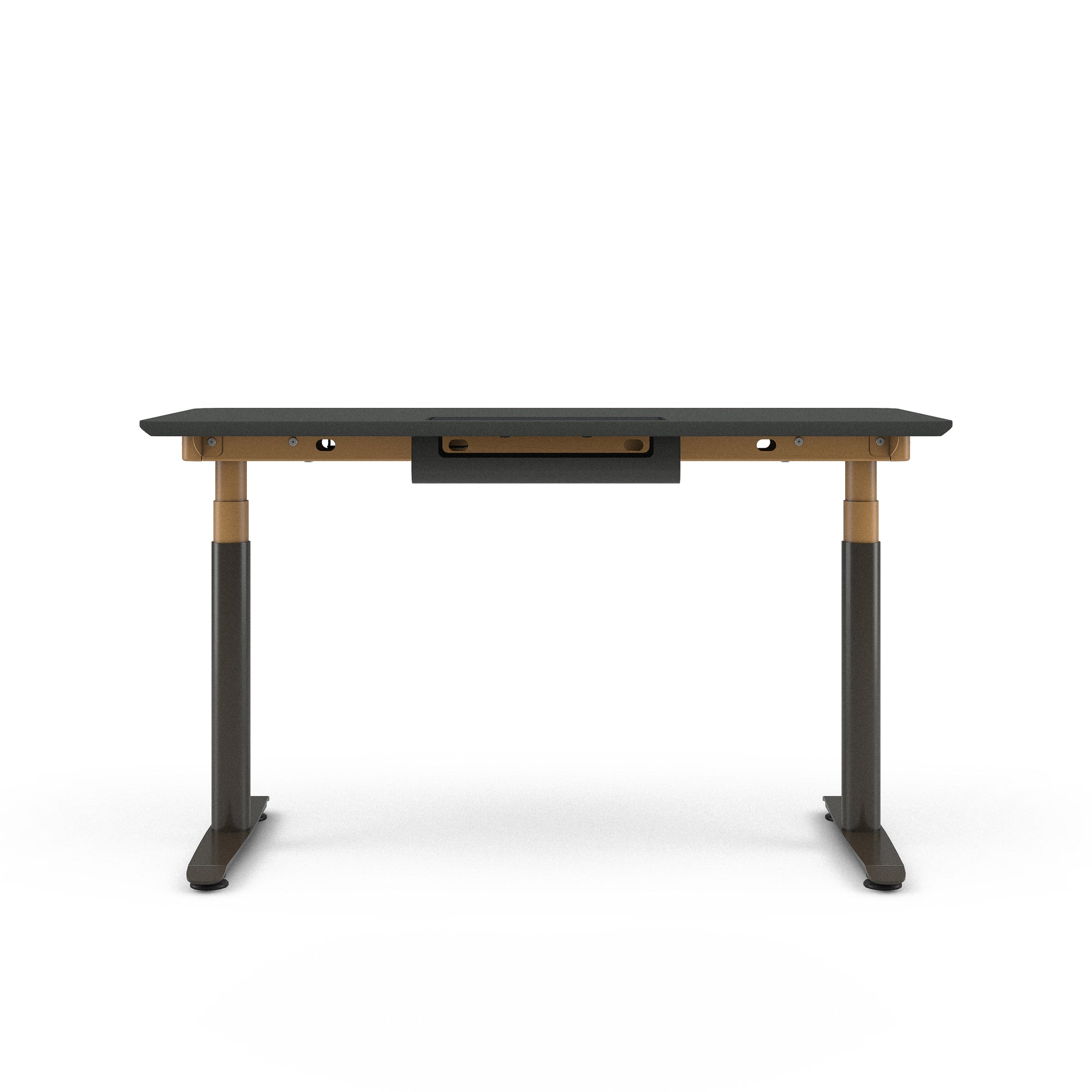 Merle Top with Chamfered Edge; Matte Brass + Night Bronze Base