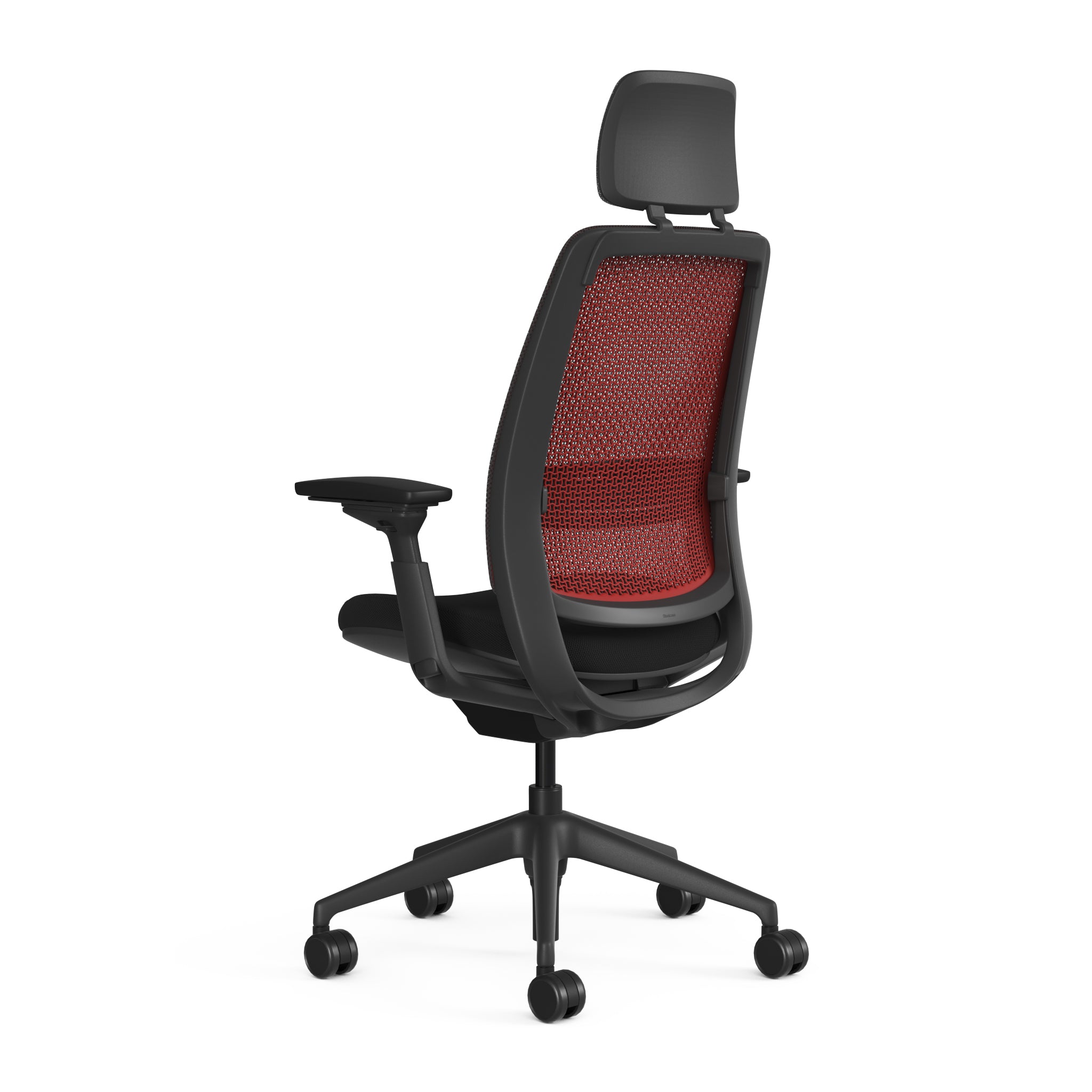 3D Microknit Scarlet; Adjustable Lumbar; Seat Cogent Connect Licorice; Frame Black