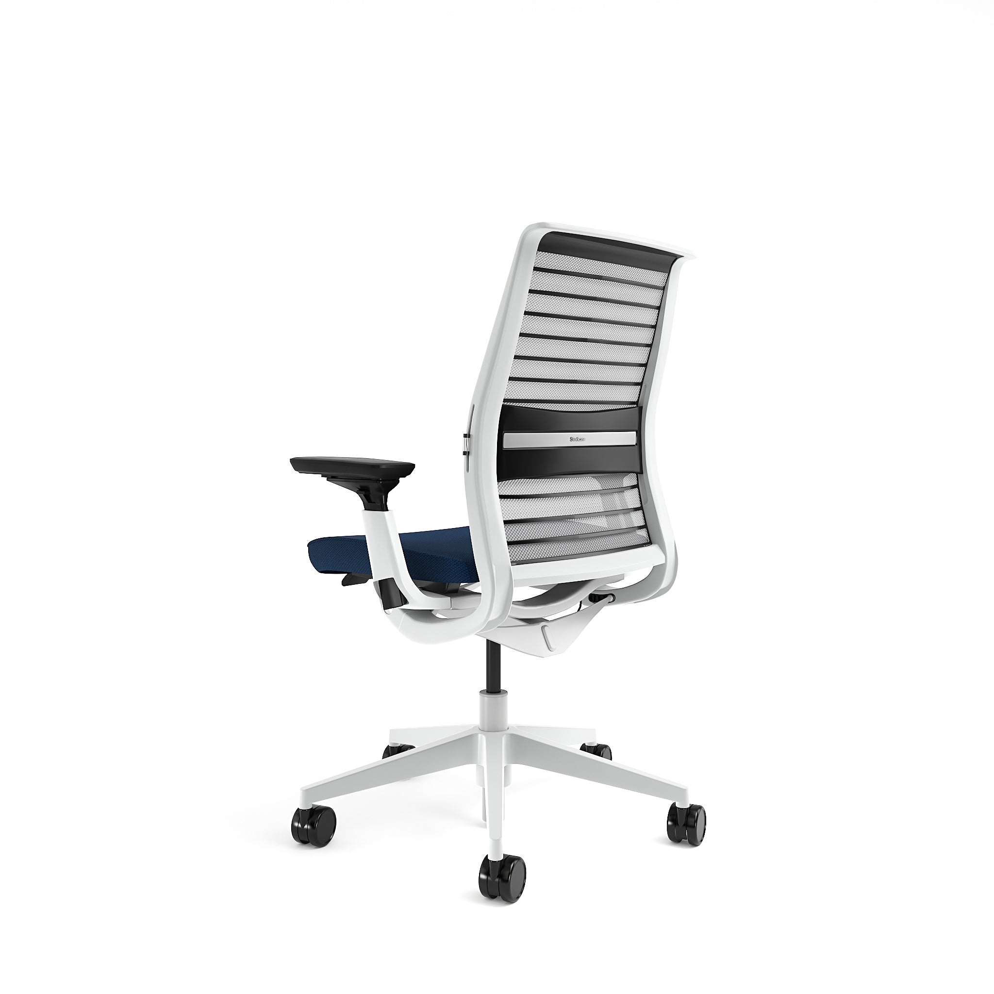 Mesh back 3D Knit Nickel; Seat fabric Cogent Royal Blue; Frame Seagull