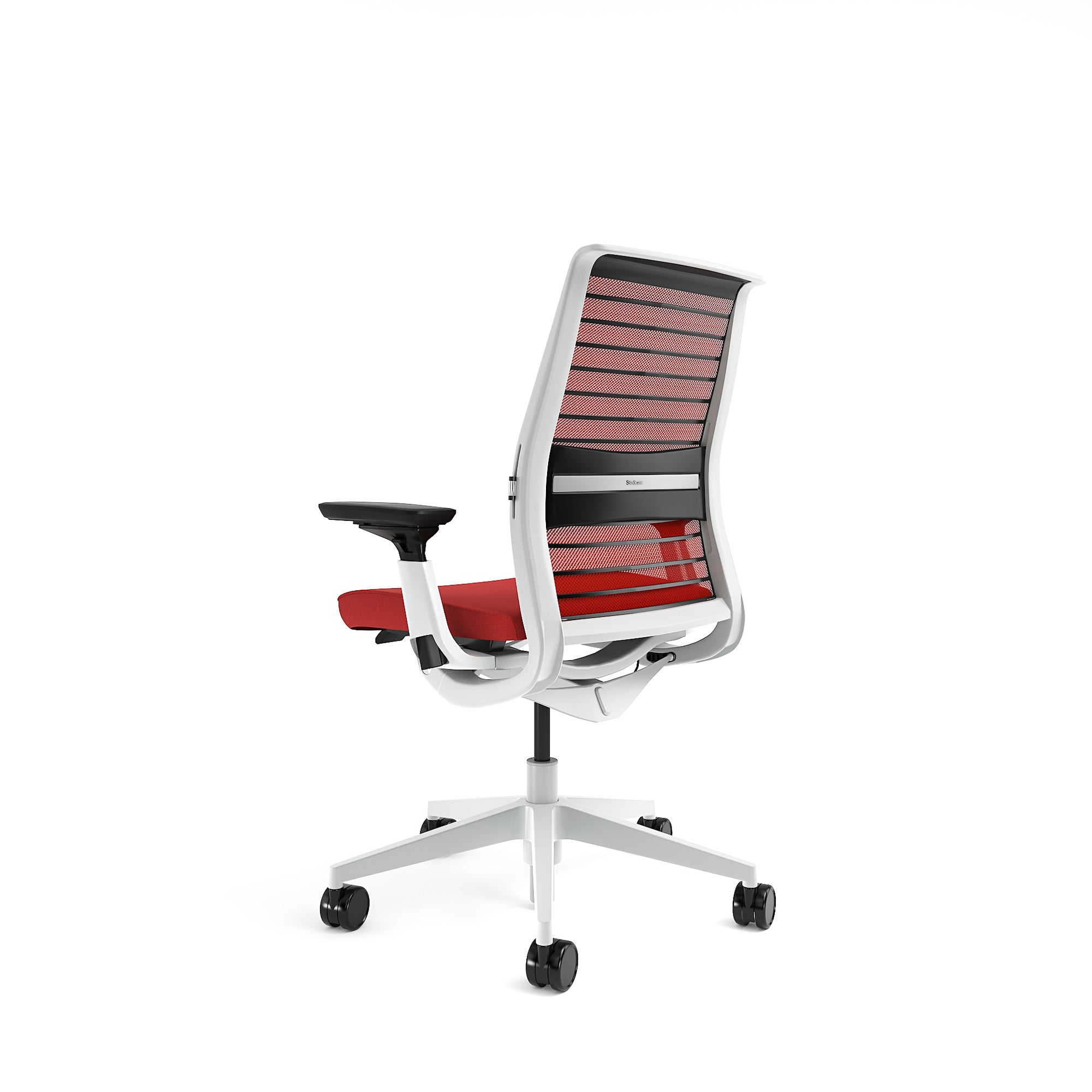 Mesh back 3D Knit Scarlet; Seat fabric Cogent Scarlet; Frame Seagull